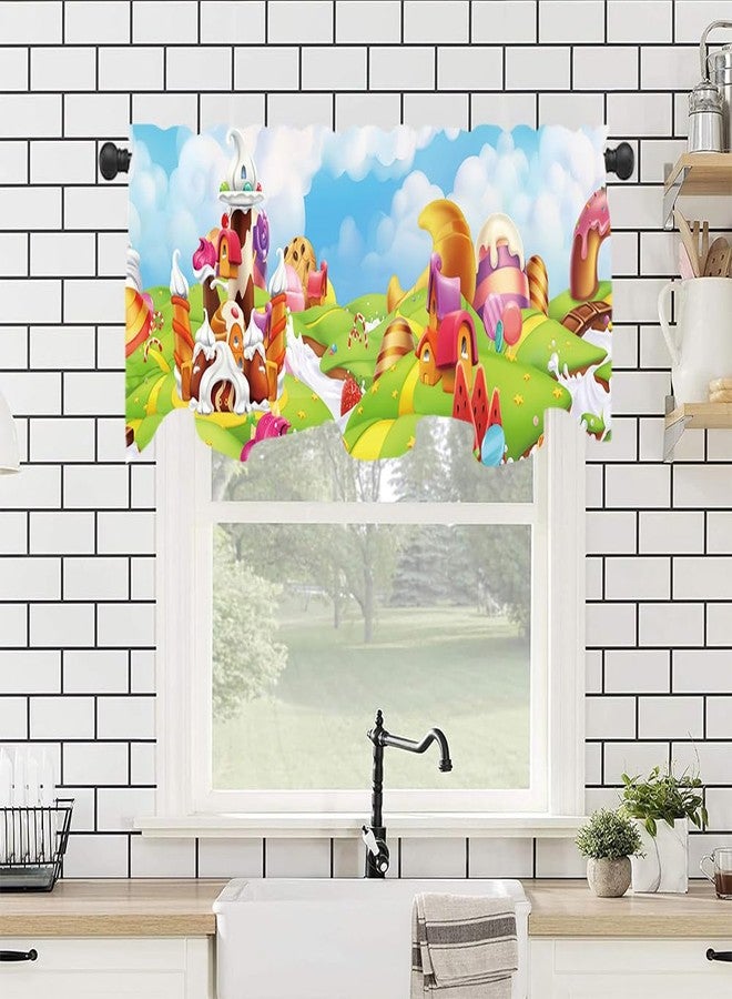DOTOOMA 54x18 Inches Candyland Gingerbread Party Window Treatment Valance Candy Land Rainbow Candy Cane Kids Baby Shower Birthday Kitchen Dining Room Polyester Fabric Decorations Supplies - Image 5